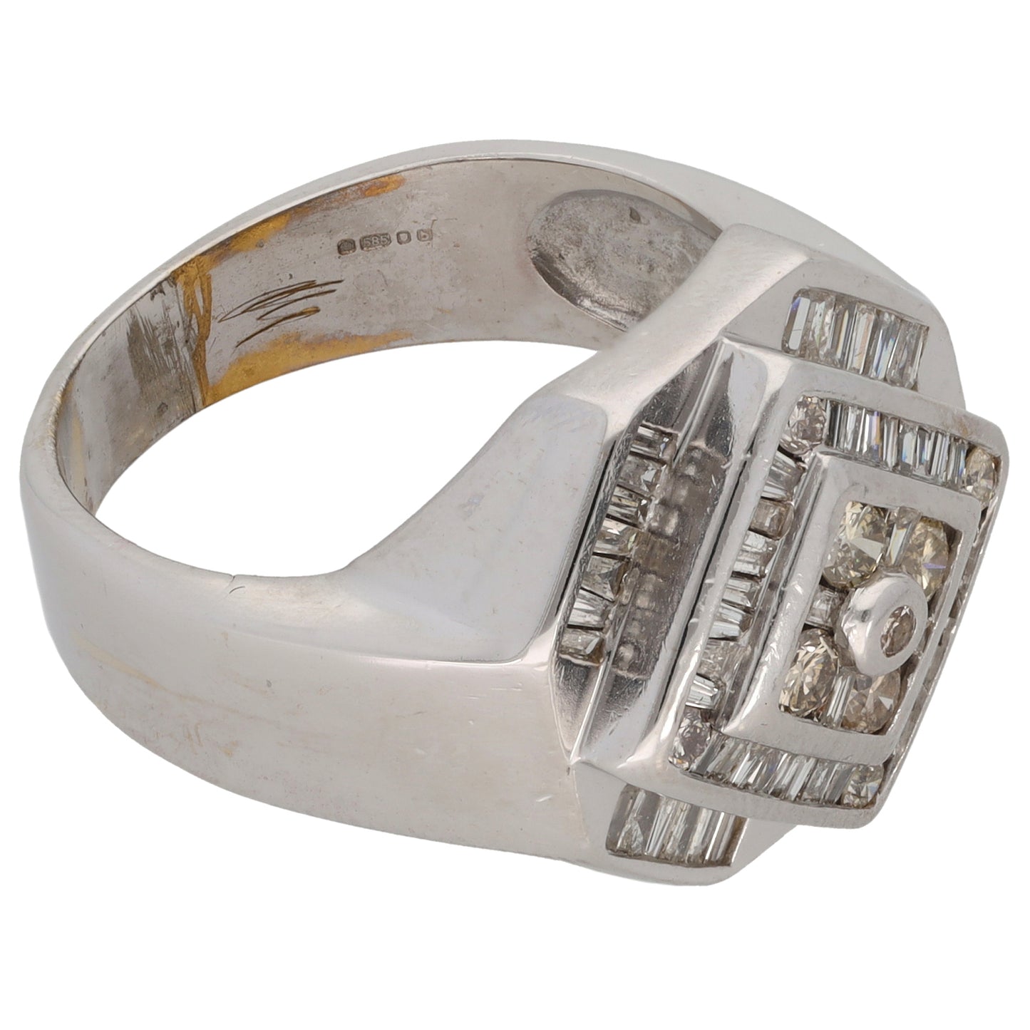 14ct White Gold 1.22ct Diamond Alternative Ring Size U