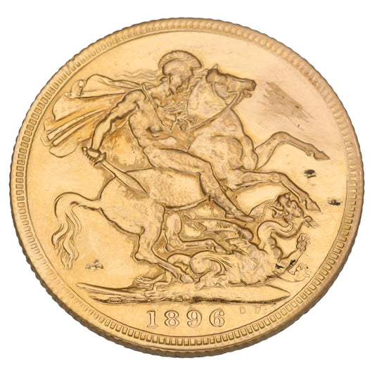 22ct Gold Queen Victoria Full Sovereign Coin 1896