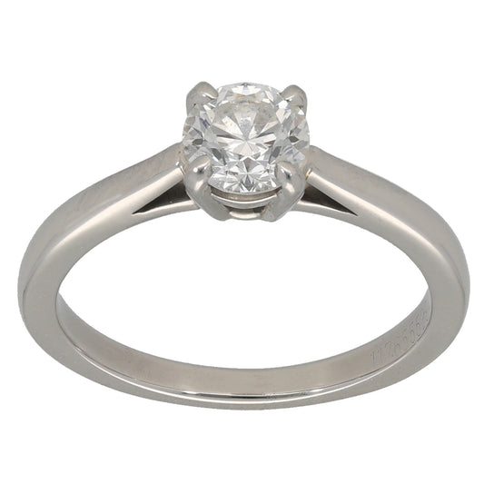 Platinum 0.70ct Diamond Solitaire Ring Size L