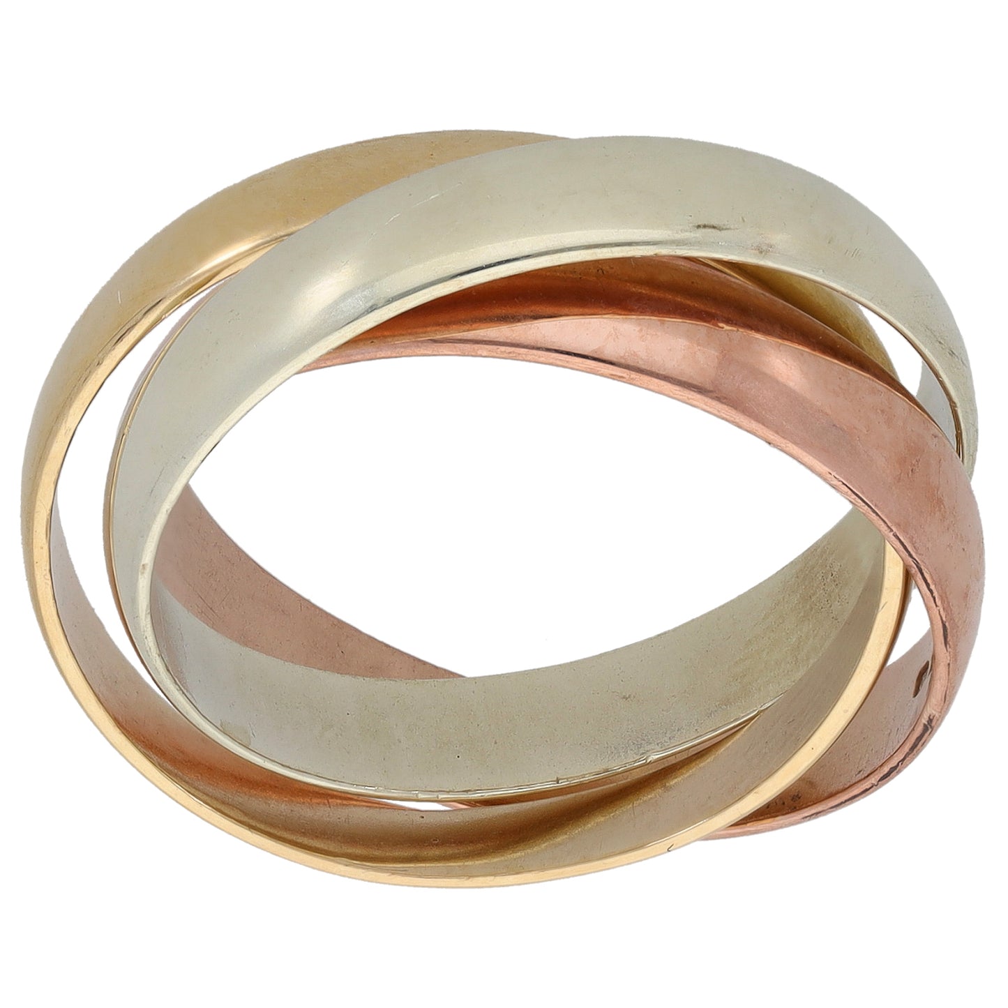 9ct Tricolour Gold Wedding Ring Size M