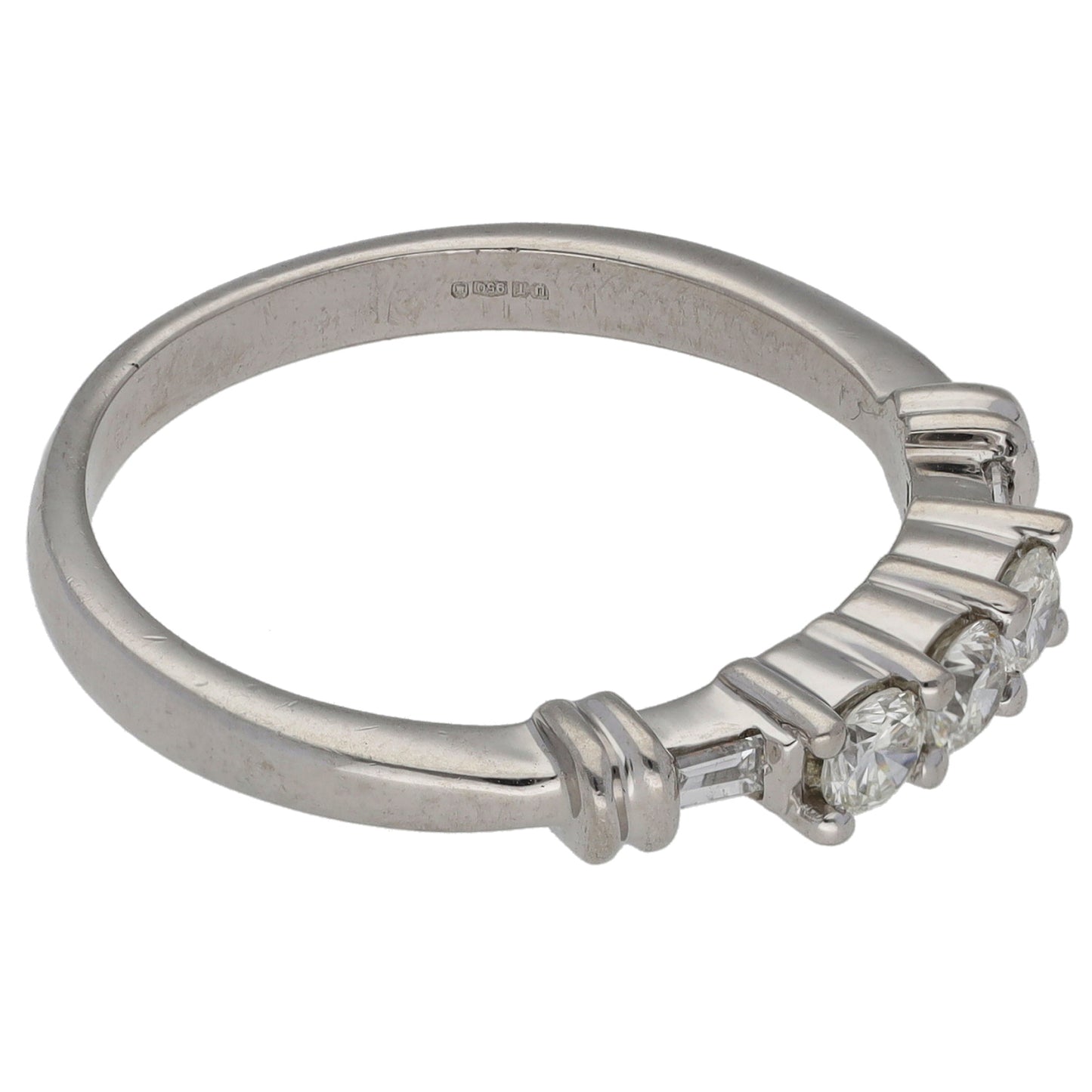 Platinum 0.44ct Diamond Trilogy Ring Size R