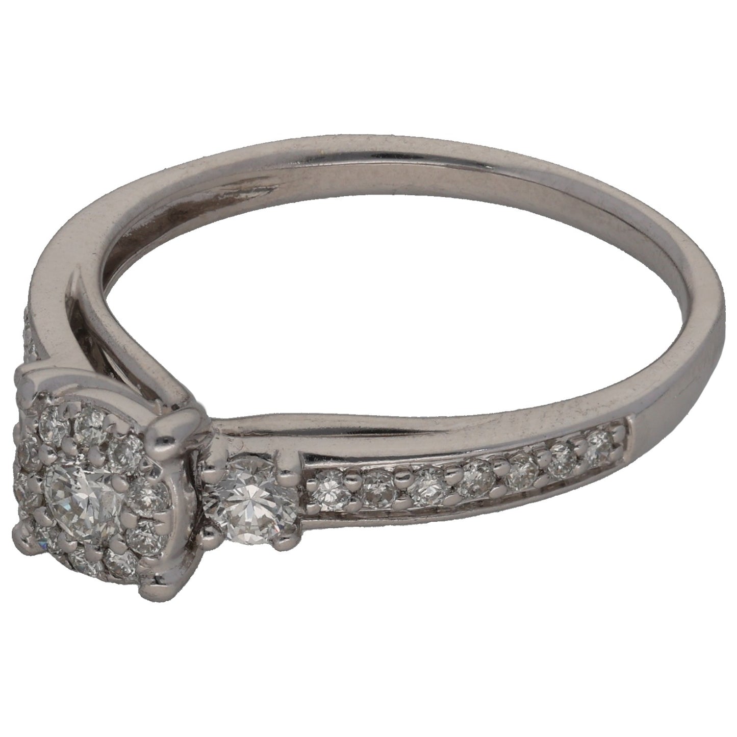 9ct White Gold 0.38ct Diamond Dress/Cocktail Ring Size O