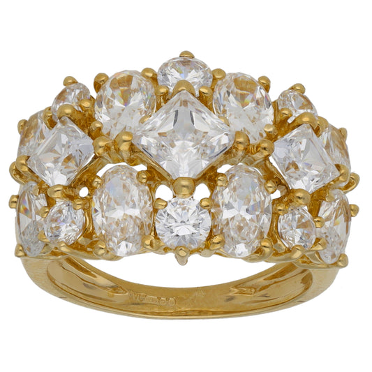 14ct Gold Cubic Zirconia Dress/Cocktail Ring Size M