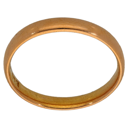 22ct Gold Plain Wedding Ring Size N