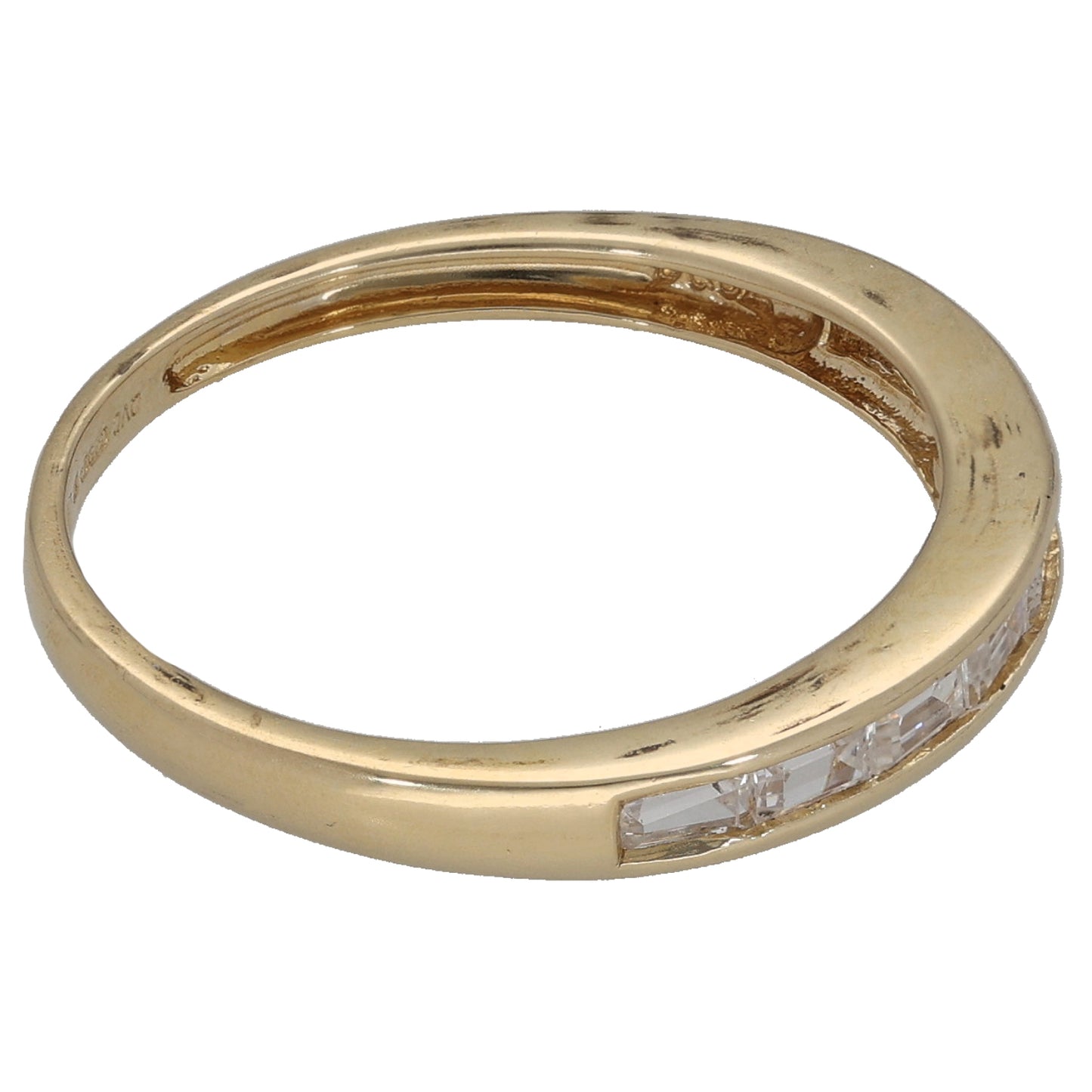 14ct Gold Cubic Zirconia Half Eternity Ring Size R