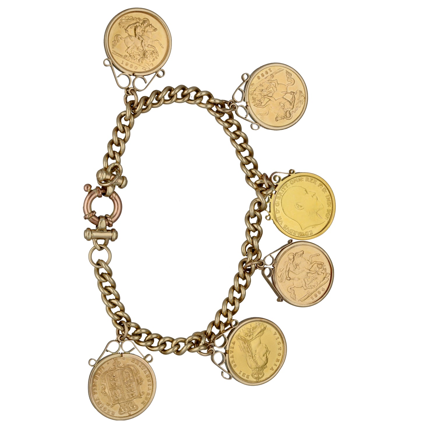 9ct Gold Multi Coin Half Sovereigns Bracelet