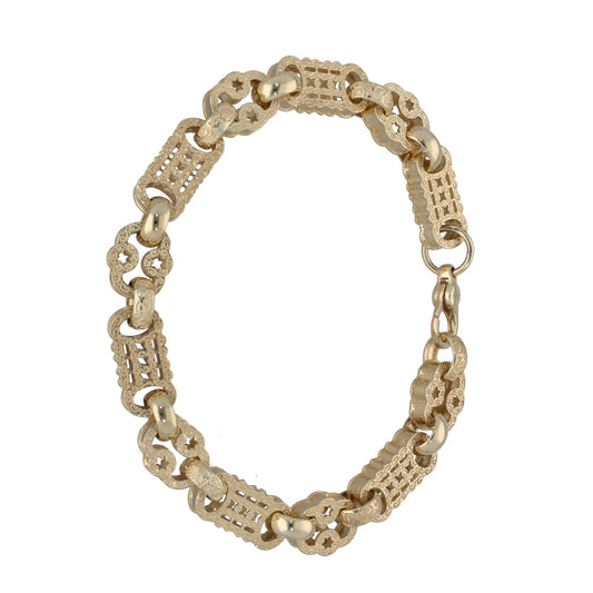 9ct Gold Stars & Bars Bracelet