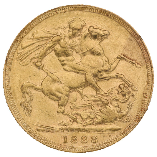 22ct Gold Queen Victoria Full Sovereign Coin 1888