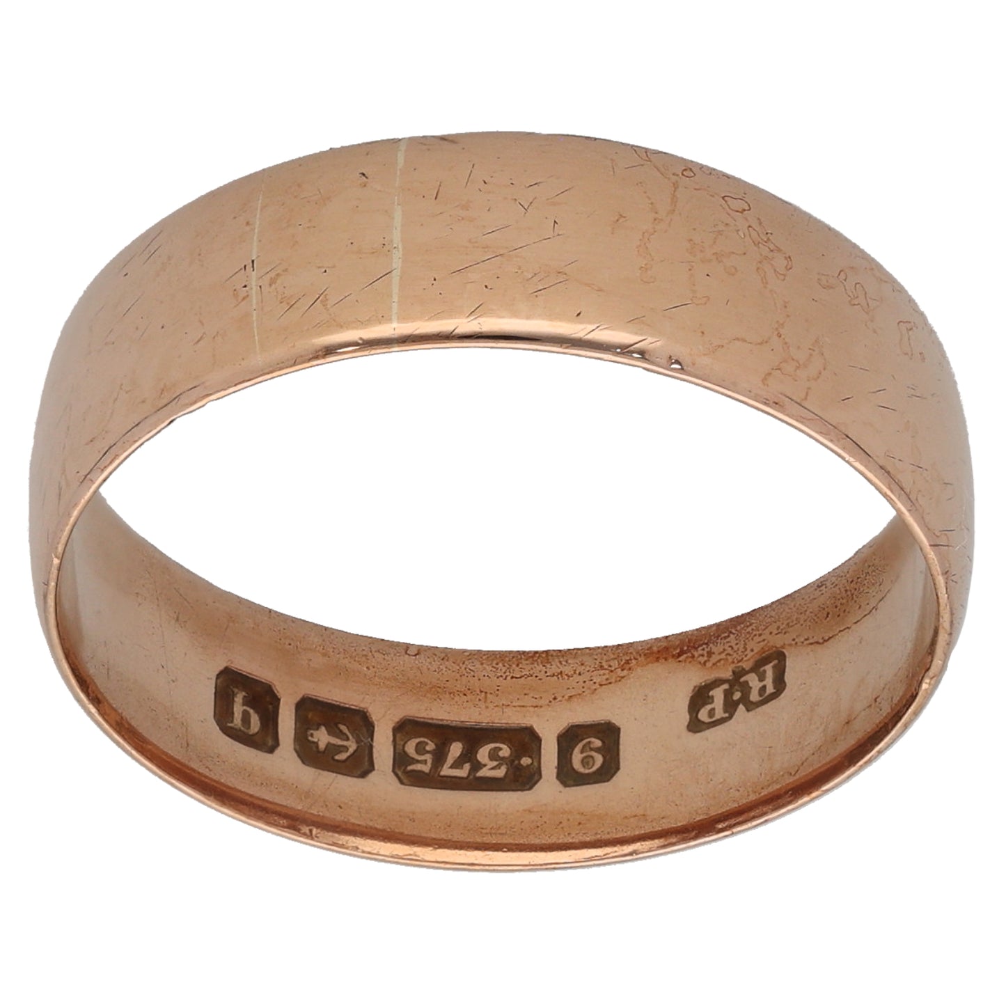 9ct Rose Gold Plain Wedding Ring Size S