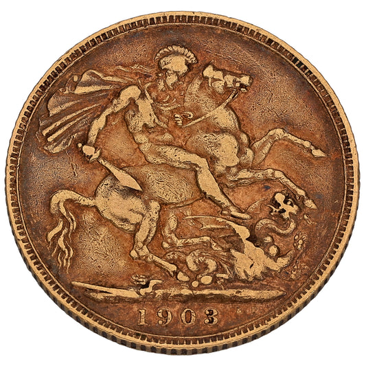 22ct Gold King Edward VII Full Sovereign Coin 1903