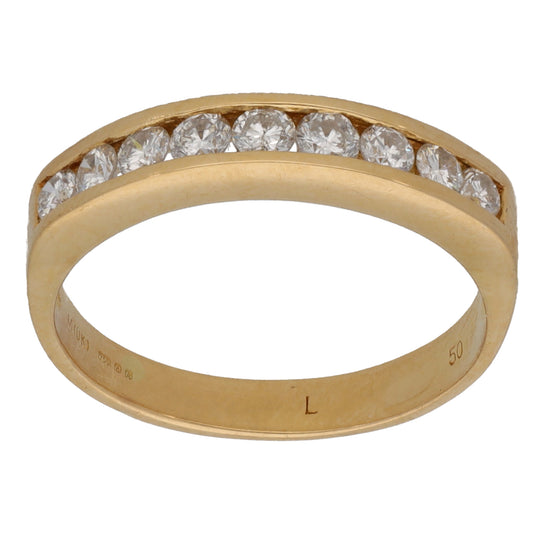 18ct Gold 0.50ct Diamond Half Eternity Ring Size N