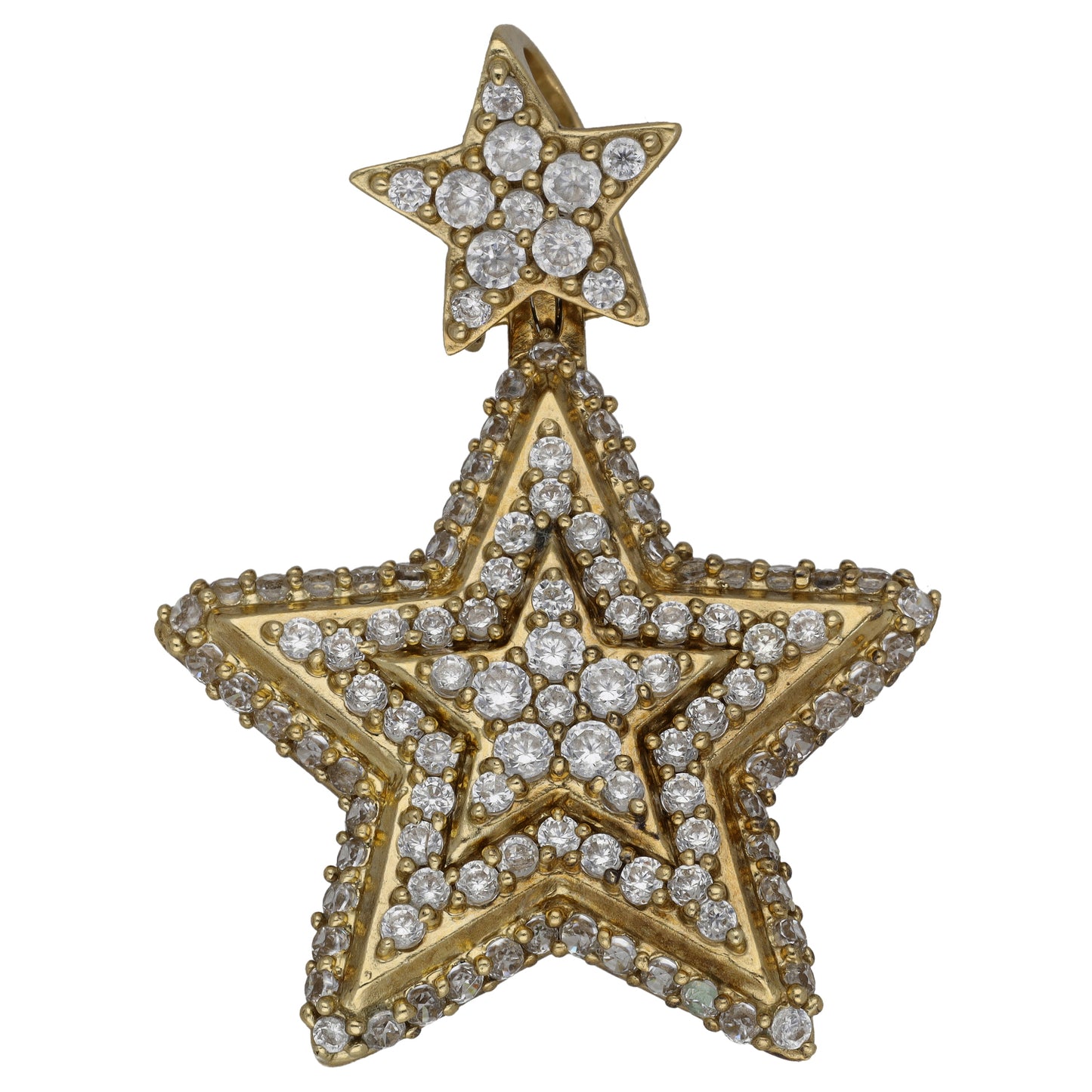 9ct Gold Cubic Zirconia Dress/Cocktail Star Pendant