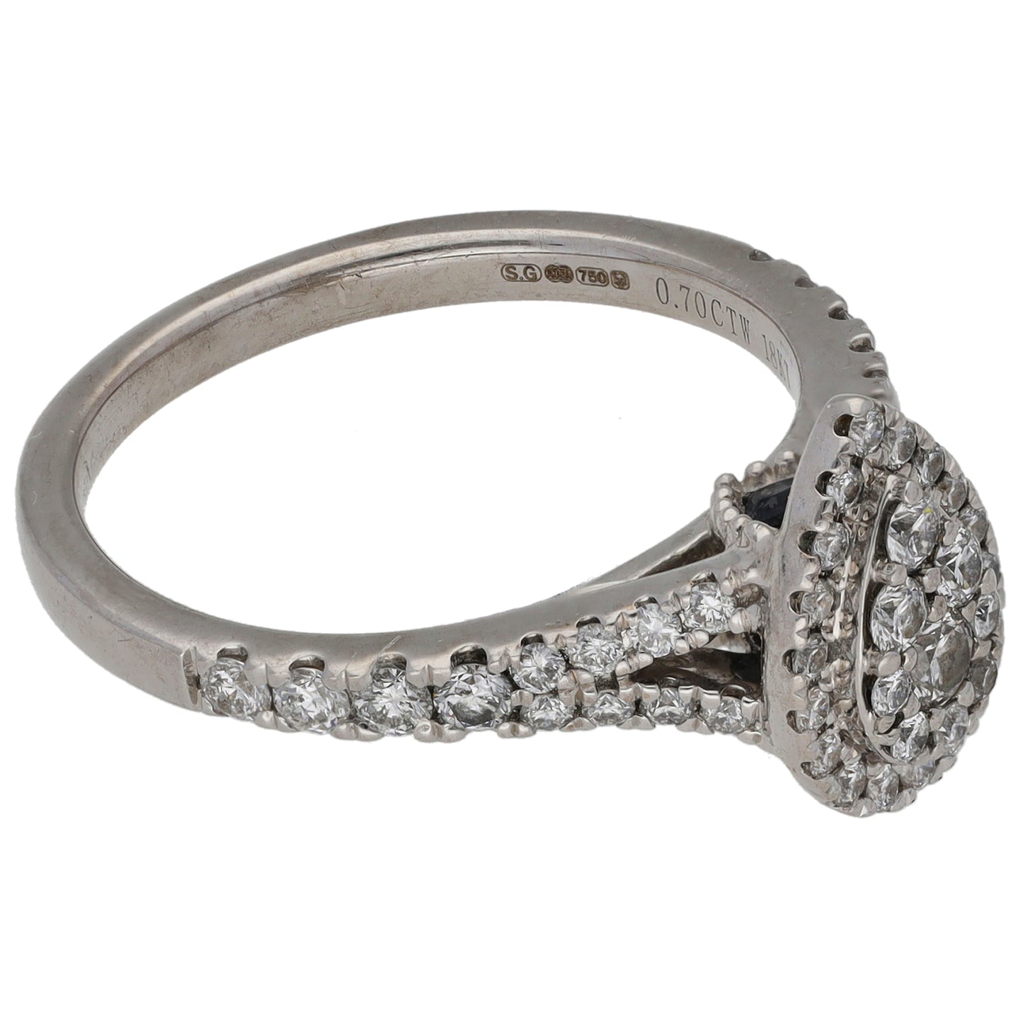 18ct White Gold 0.70ct Diamond & Sapphire Vera Wang Dress/Cocktail Ring Size P