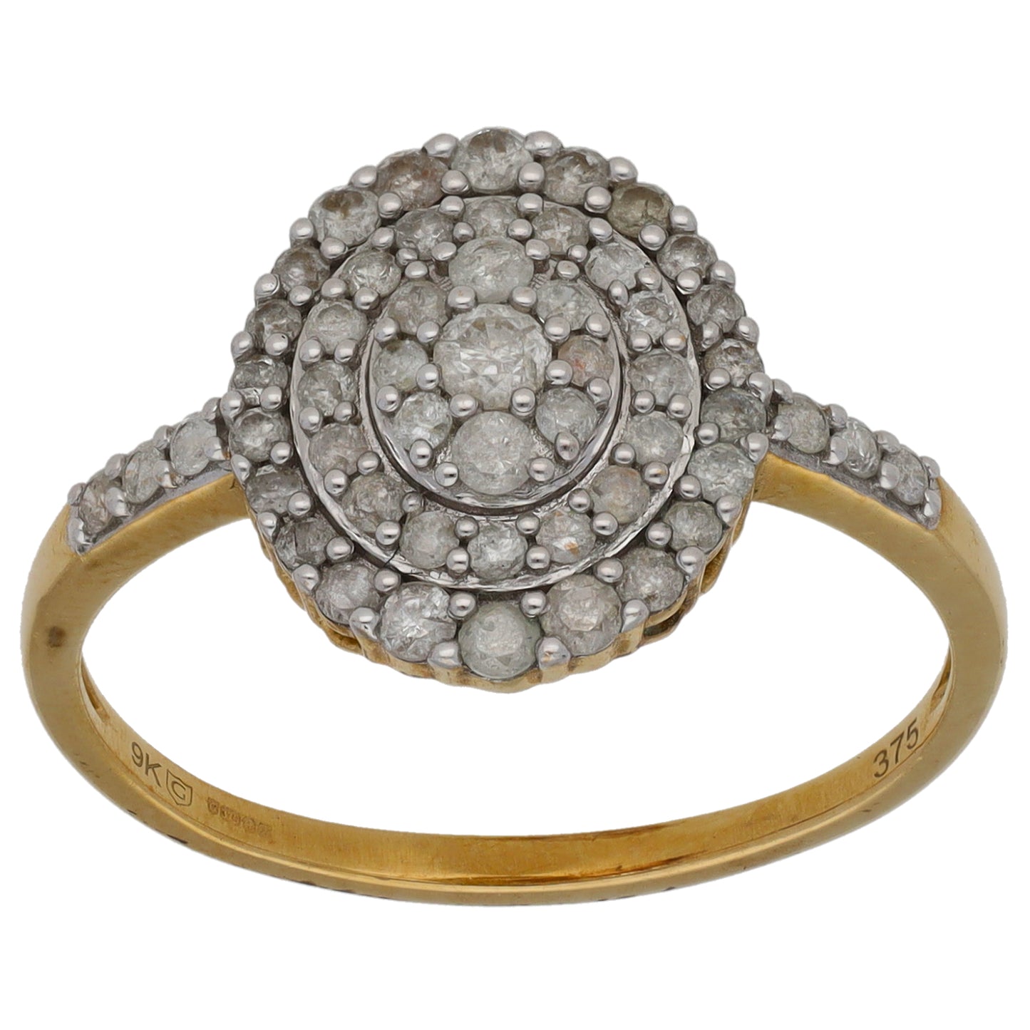 9ct Gold 0.65ct Diamond Dress/Cocktail Ring Size U