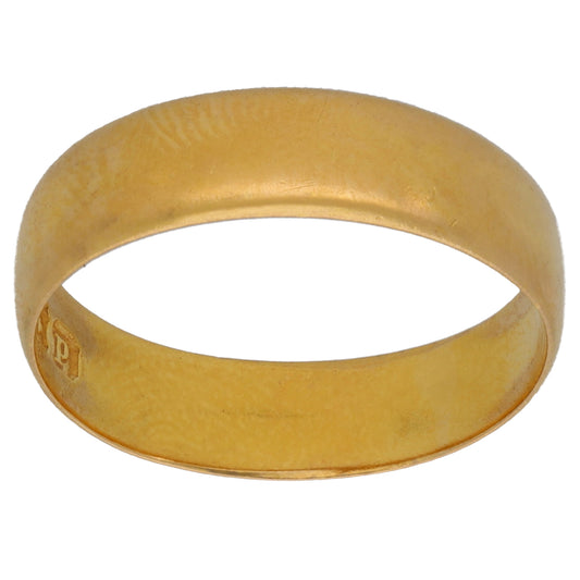 22ct Gold Plain Wedding Ring Size O