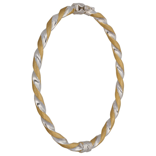 9ct Bicolour Gold Hinged/Clasp Bangle