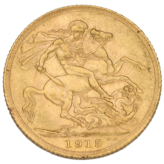 22ct Gold King George V Full Sovereign Coin 1915
