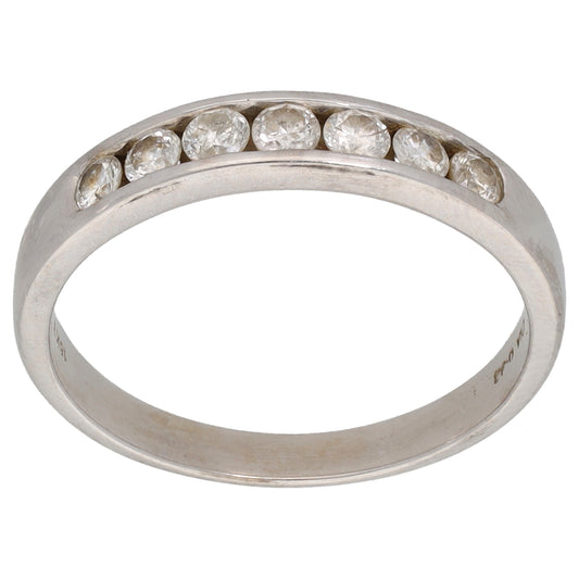 18ct Gold 0.33ct Diamond Half Eternity Ring Size M