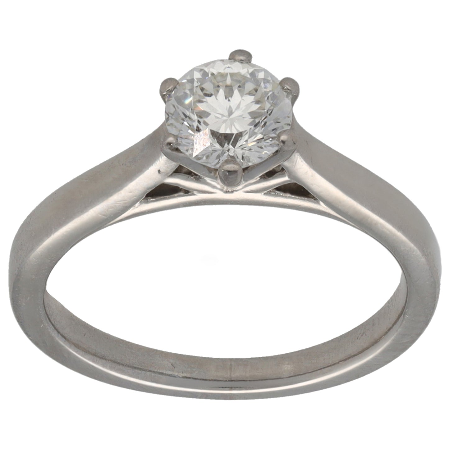 Platinum 0.75ct Diamond Solitaire Ring Size K