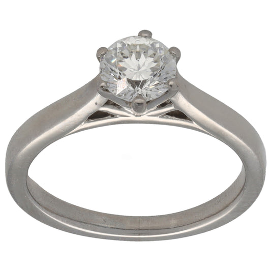 Platinum 0.75ct Diamond Solitaire Ring Size K