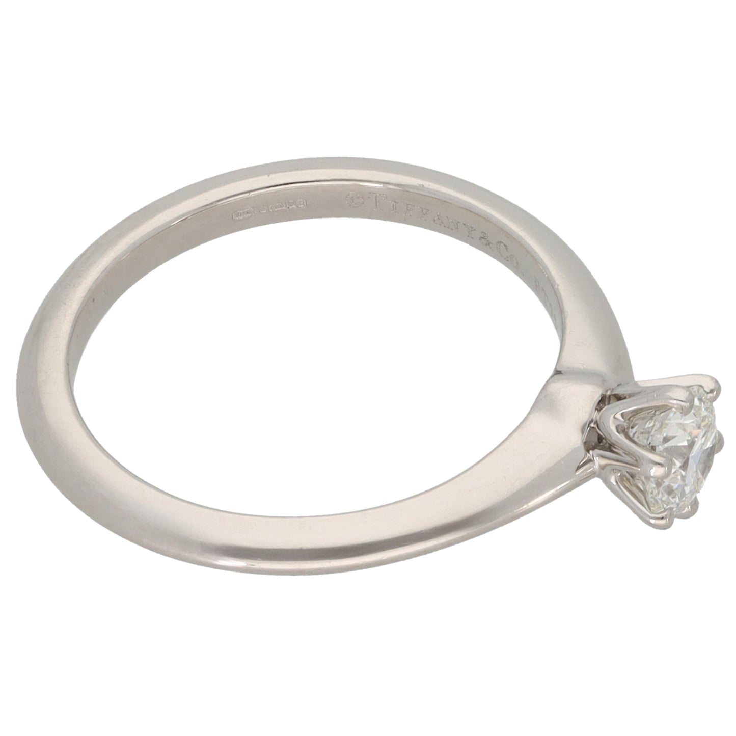 Platinum 0.38ct Diamond Solitaire Ring Size L
