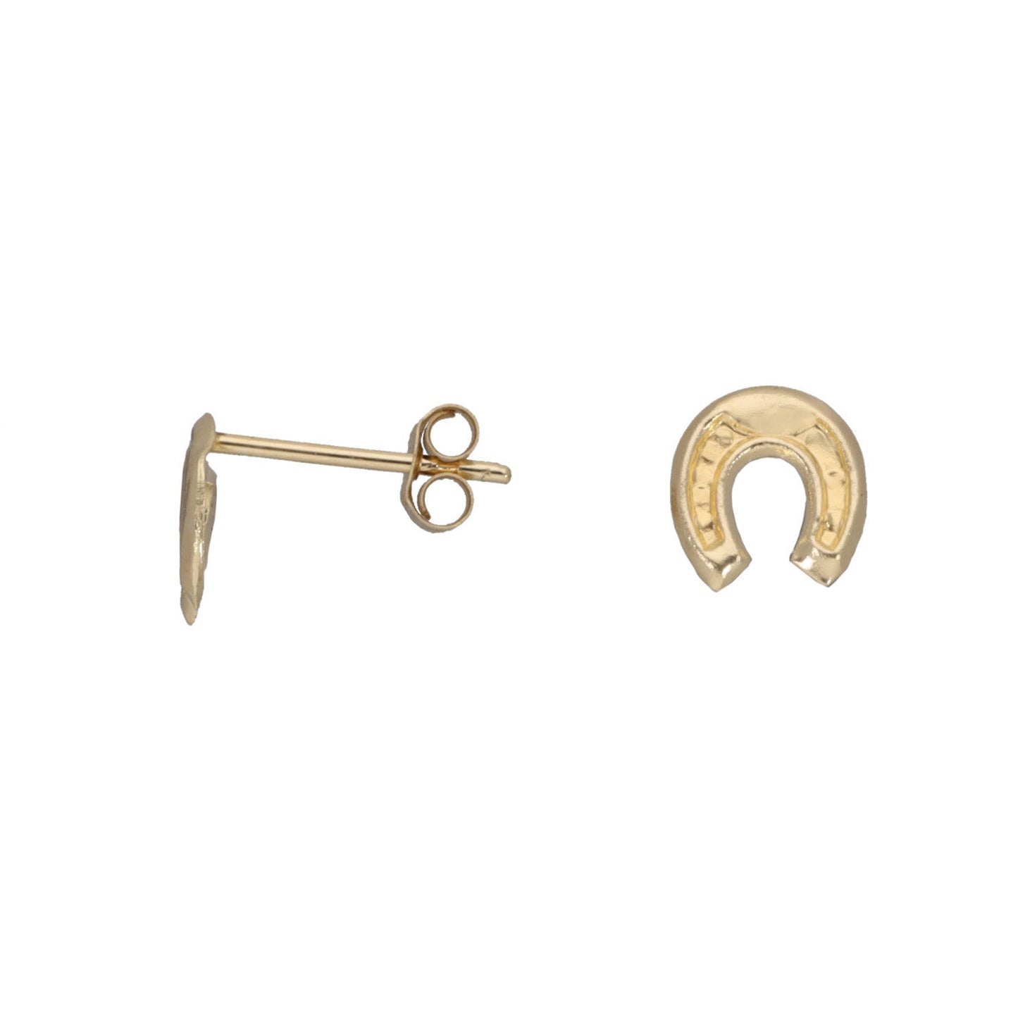 New 9ct Gold Kids Horseshoe Stud Earrings