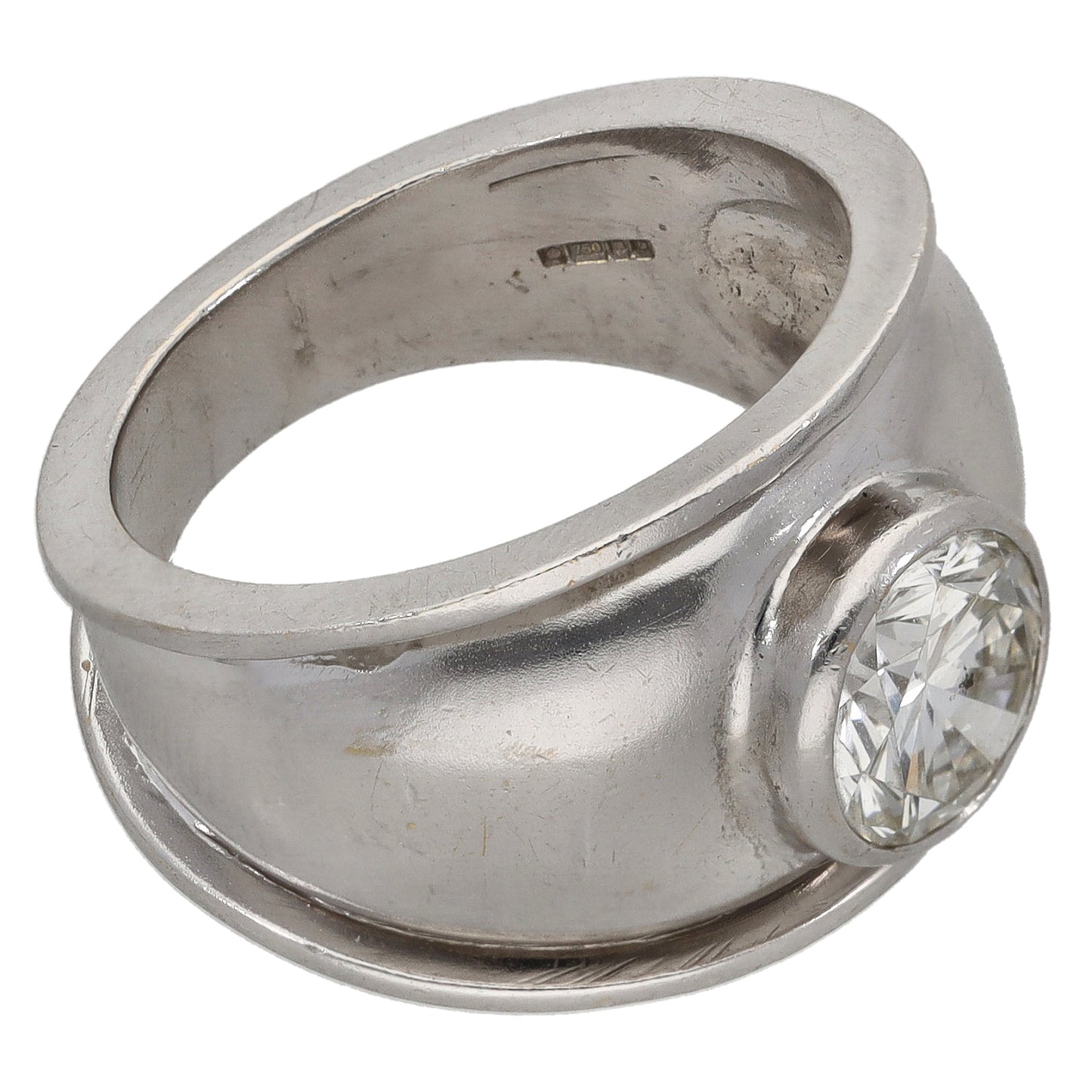 18ct White Gold 1.80ct Diamond Solitaire Ring Size O