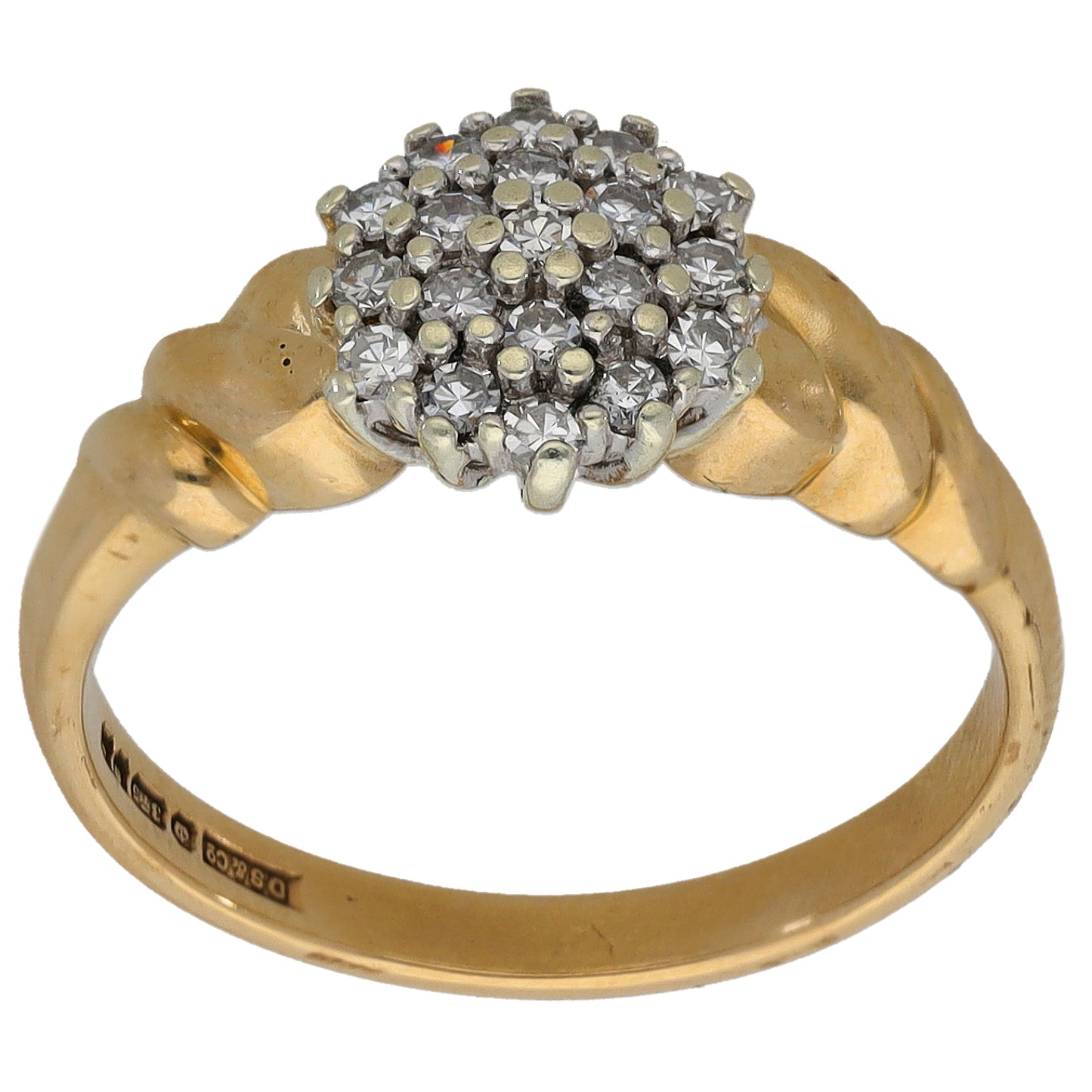 9ct Gold 0.38ct Diamond Cluster Ring Size O