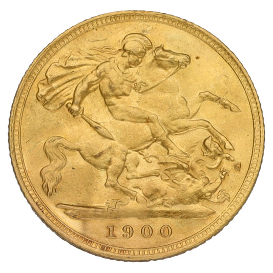22ct Gold Queen Victoria Half Sovereign Coin 1900