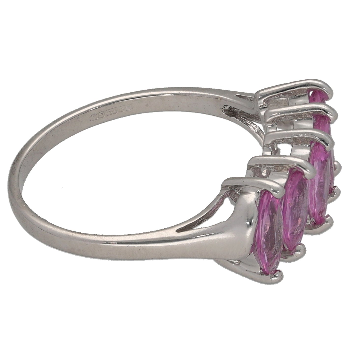 9ct White Gold Sapphire Half Eternity Ring Size N