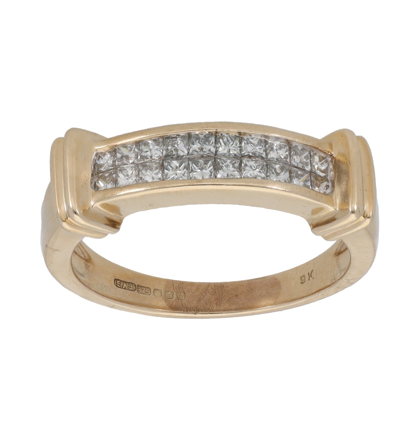 9ct Gold 1.00ct Diamond Half Eternity Ring Size N