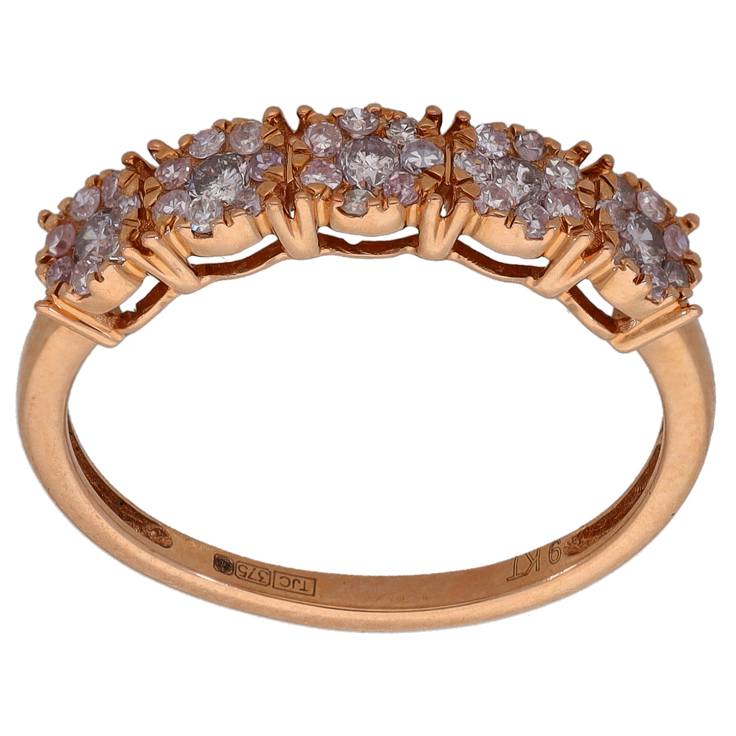 9ct Gold 0.325ct Diamond Dress/Cocktail Ring Size N