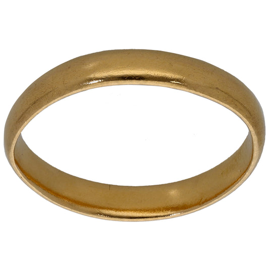 22ct Gold Plain Wedding Ring Size M