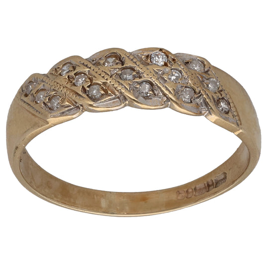 9ct Gold 0.075ct Diamond Alternative Ring Size M