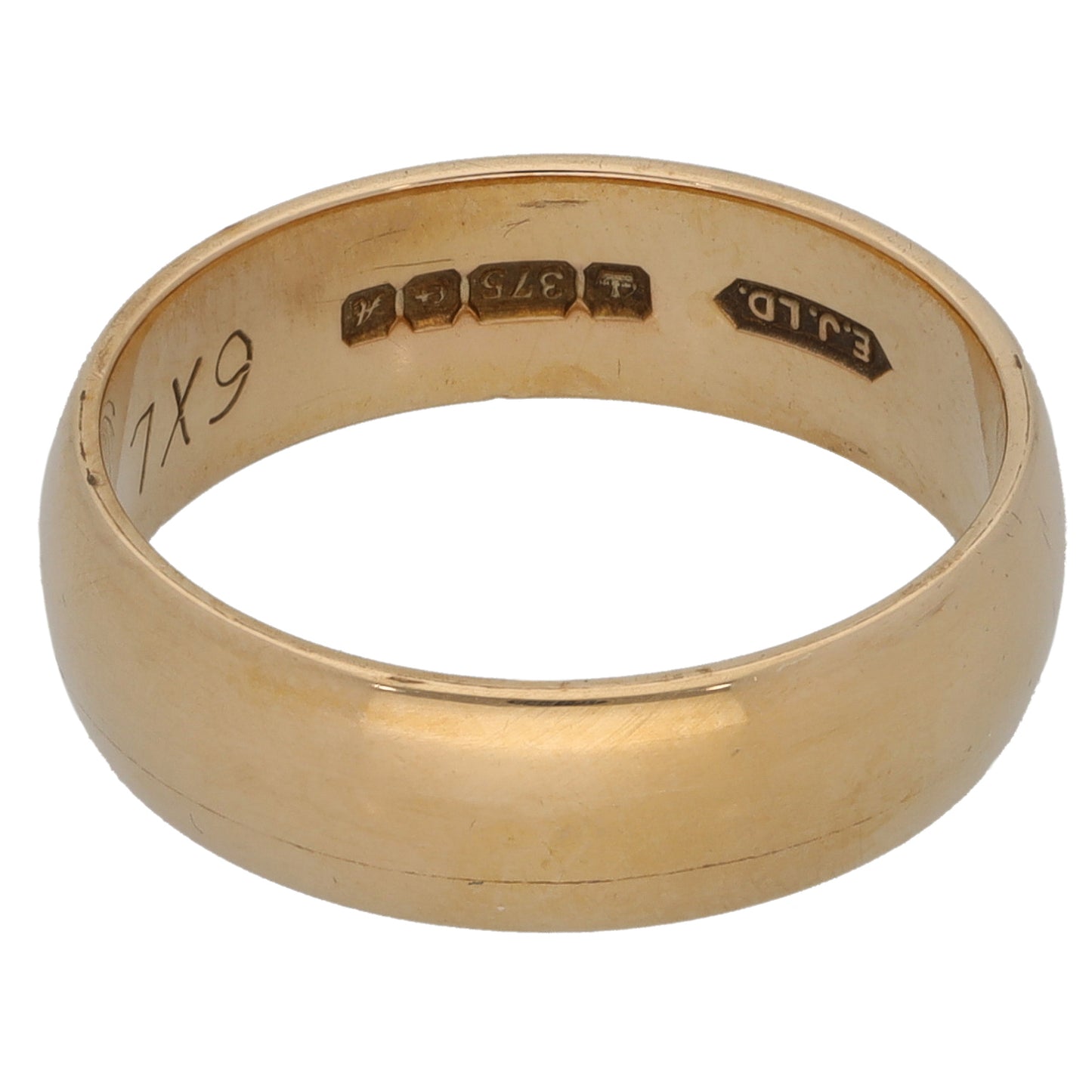 9ct Gold Plain Wedding Ring Size N