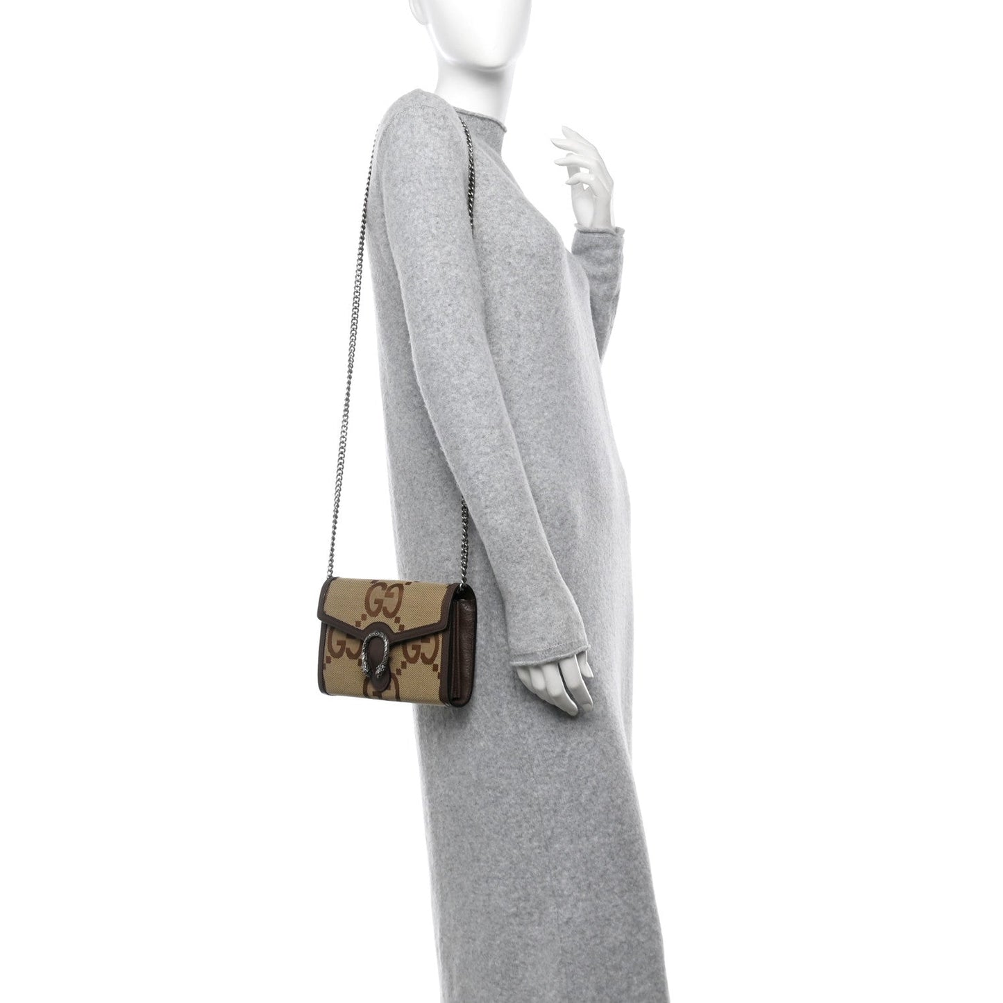 Gucci Dionysus Wallet On Chain GG Canvas Bag - Beige & Brown