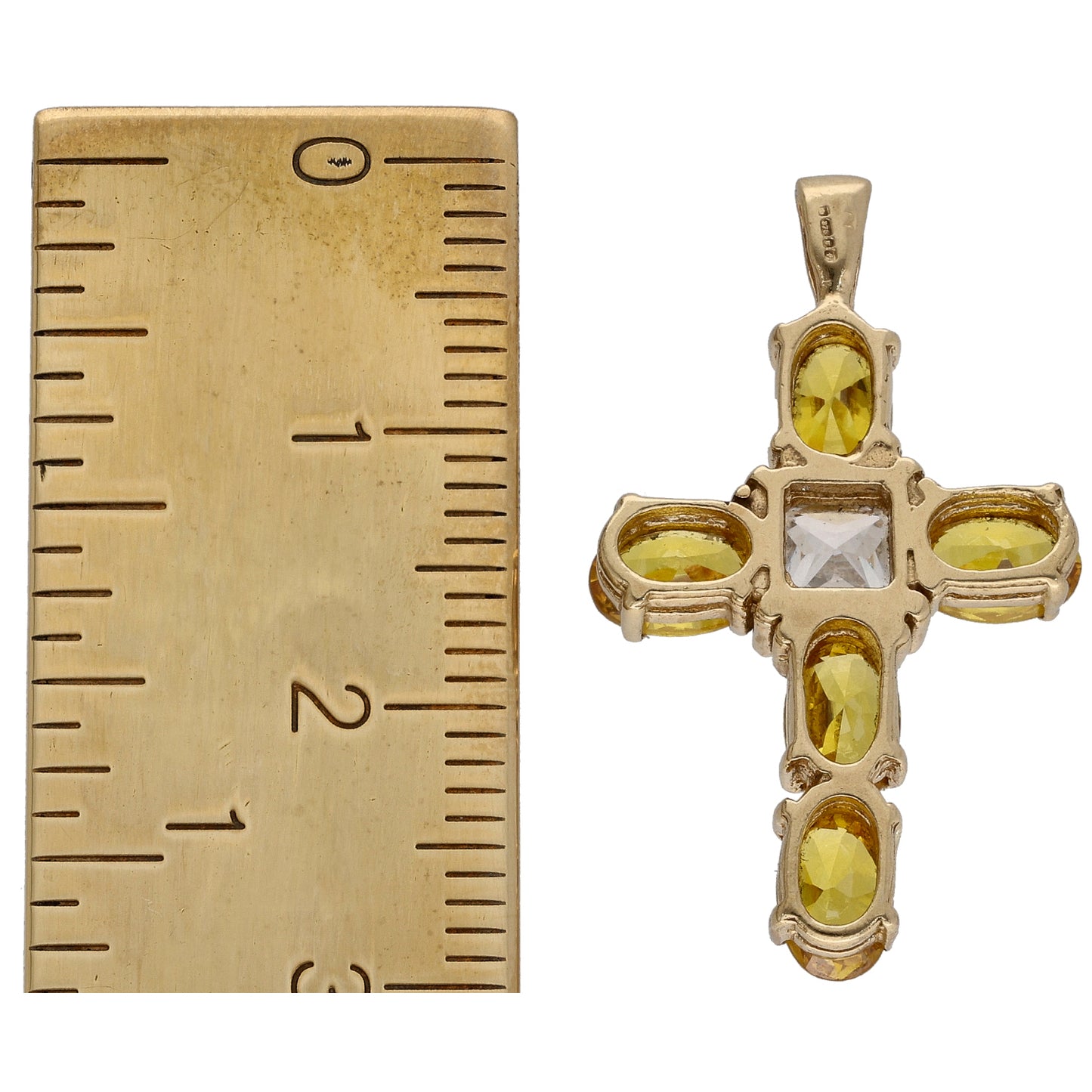 9ct Gold Cubic Zirconia Cross Pendant