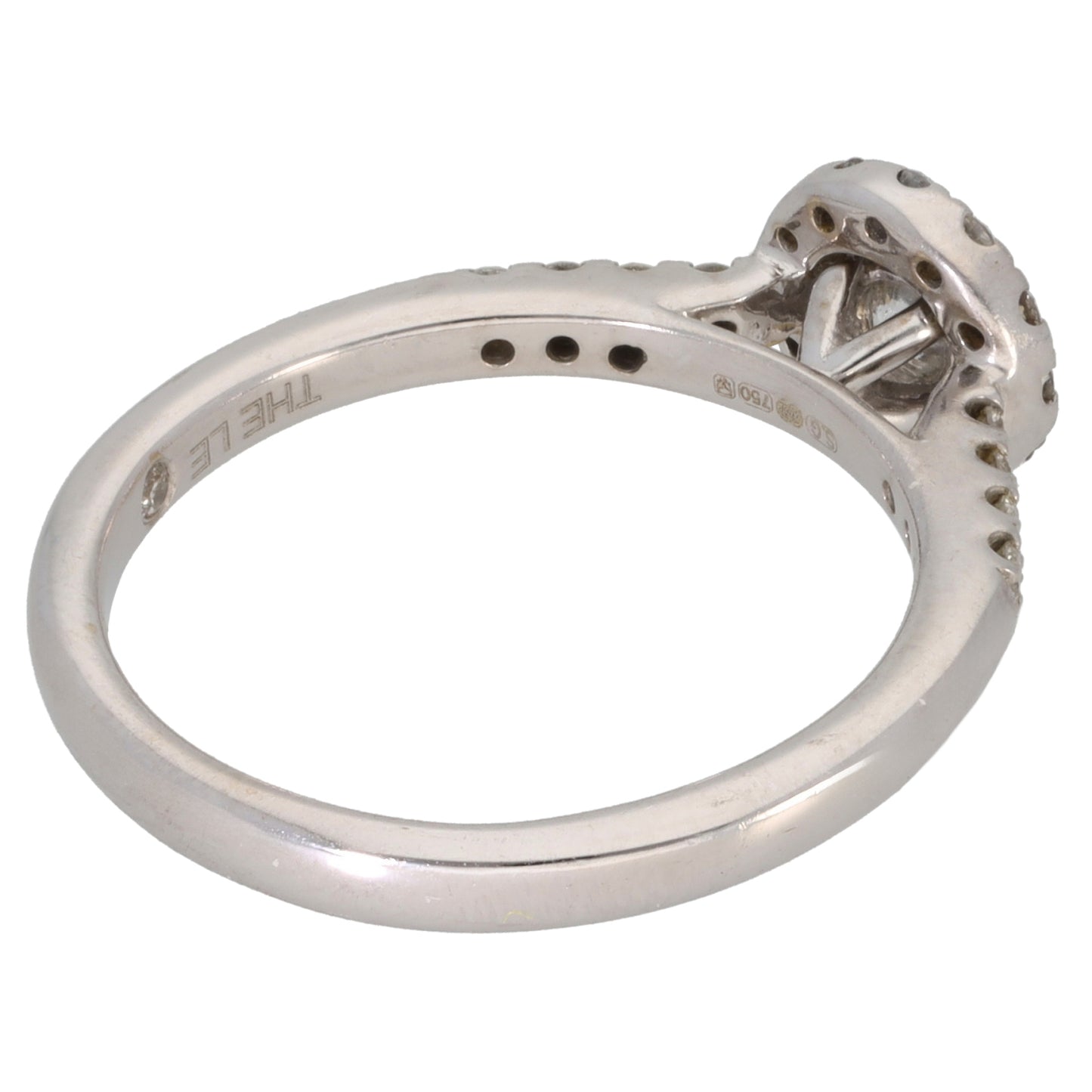 18ct White Gold 0.50ct Diamond Cluster Ring Size M