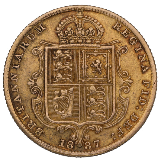 22ct Gold Queen Victoria Half Sovereign Coin 1887