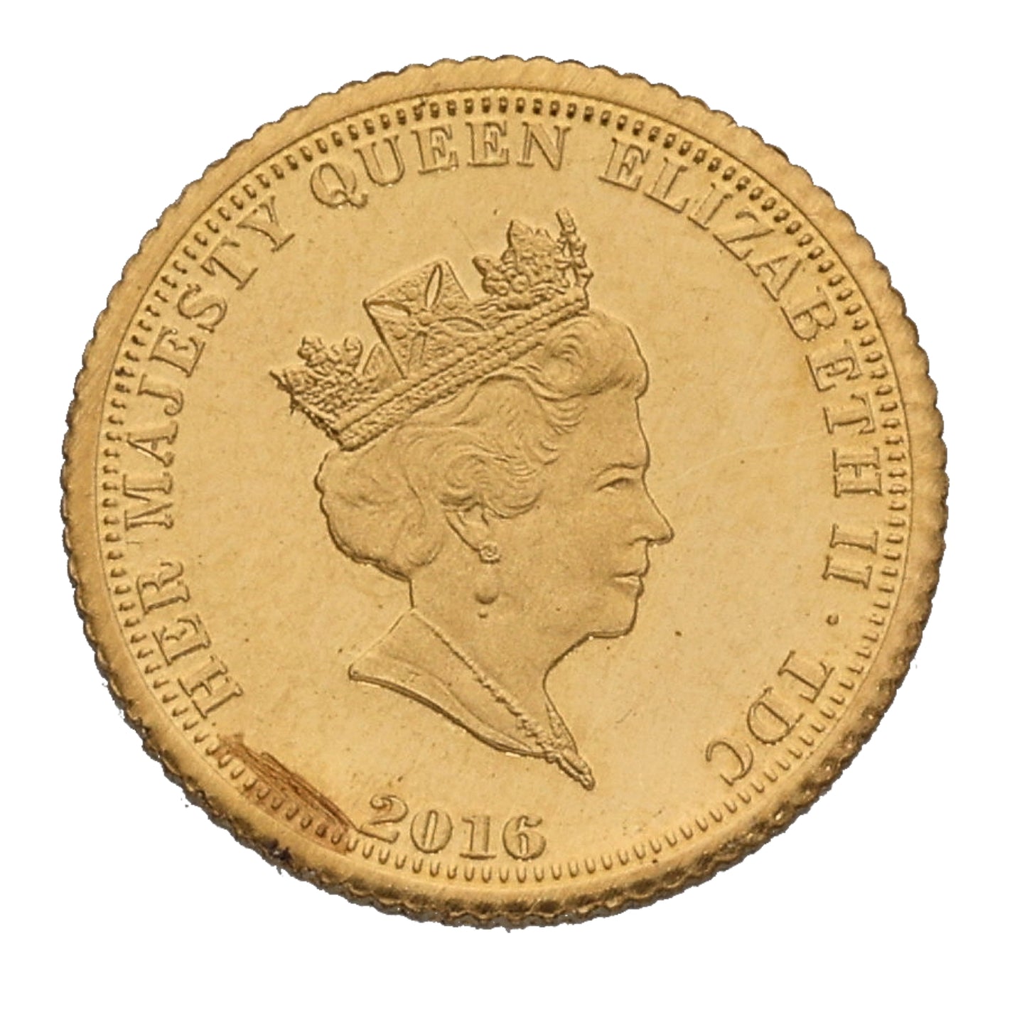 22ct Gold Commemorating The 90th Birthday Of Queen Elizabeth II Quarter Sovereign Coin 2016