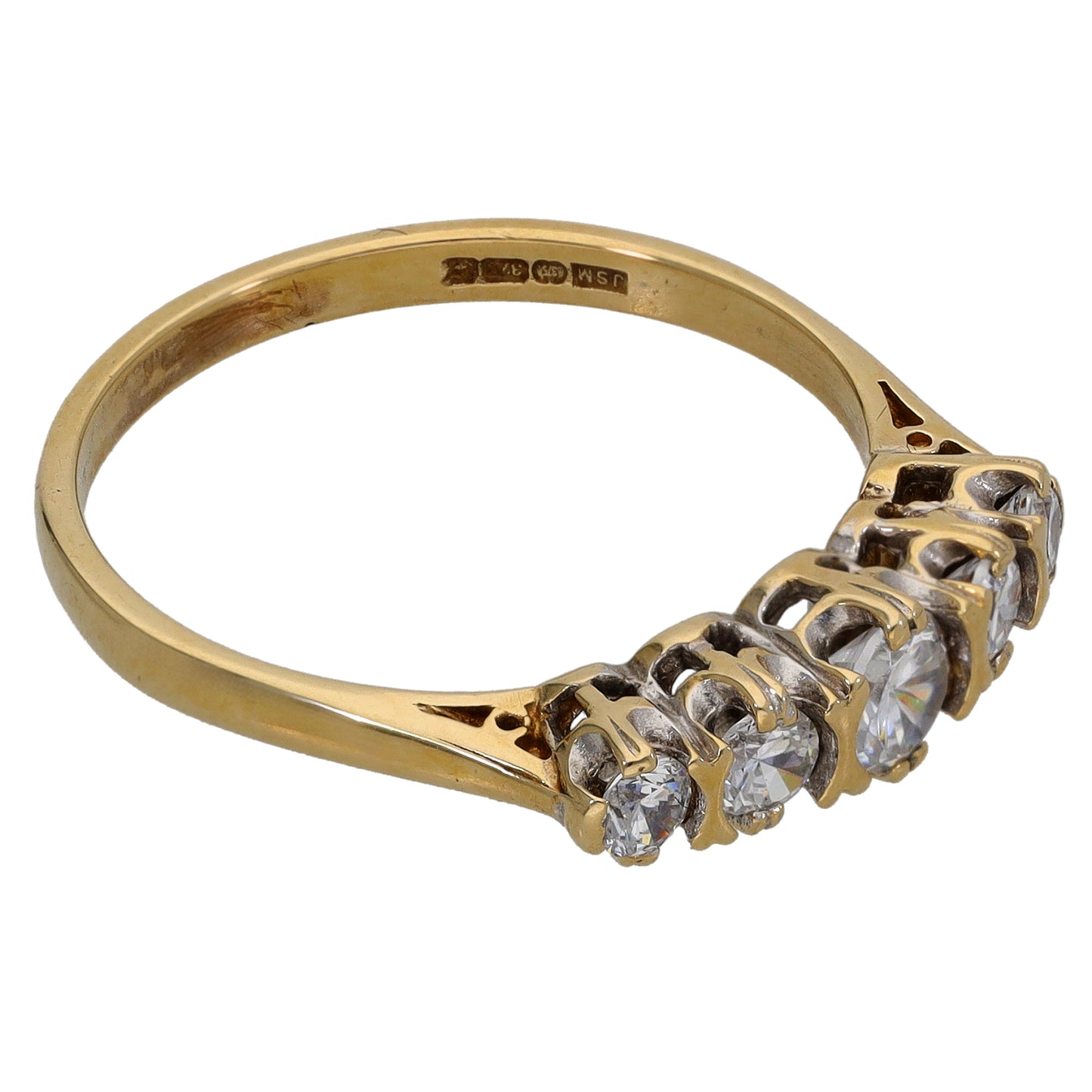 9ct Gold Cubic Zirconia Half Eternity Ring Size O