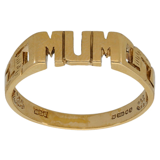 9ct Gold Mum Ring Size Q
