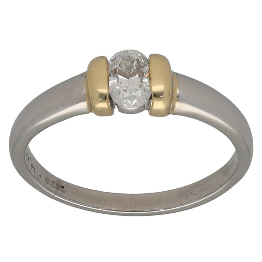 Platinum 0.16ct Diamond Solitaire Ring Size P