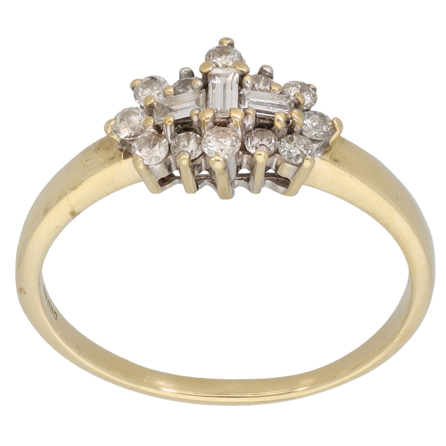 9ct Gold 0.33ct Diamond Cluster Ring Size N