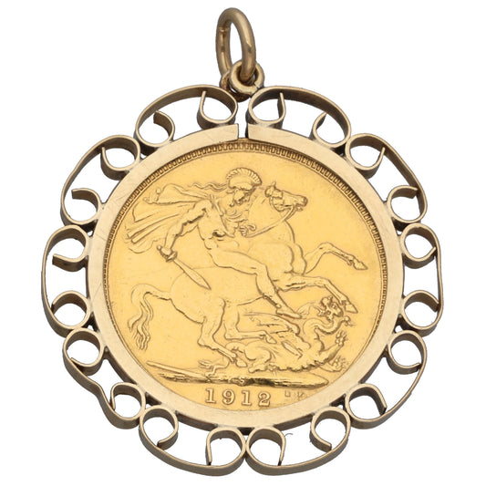9ct Gold Full Sovereign Coin Pendant