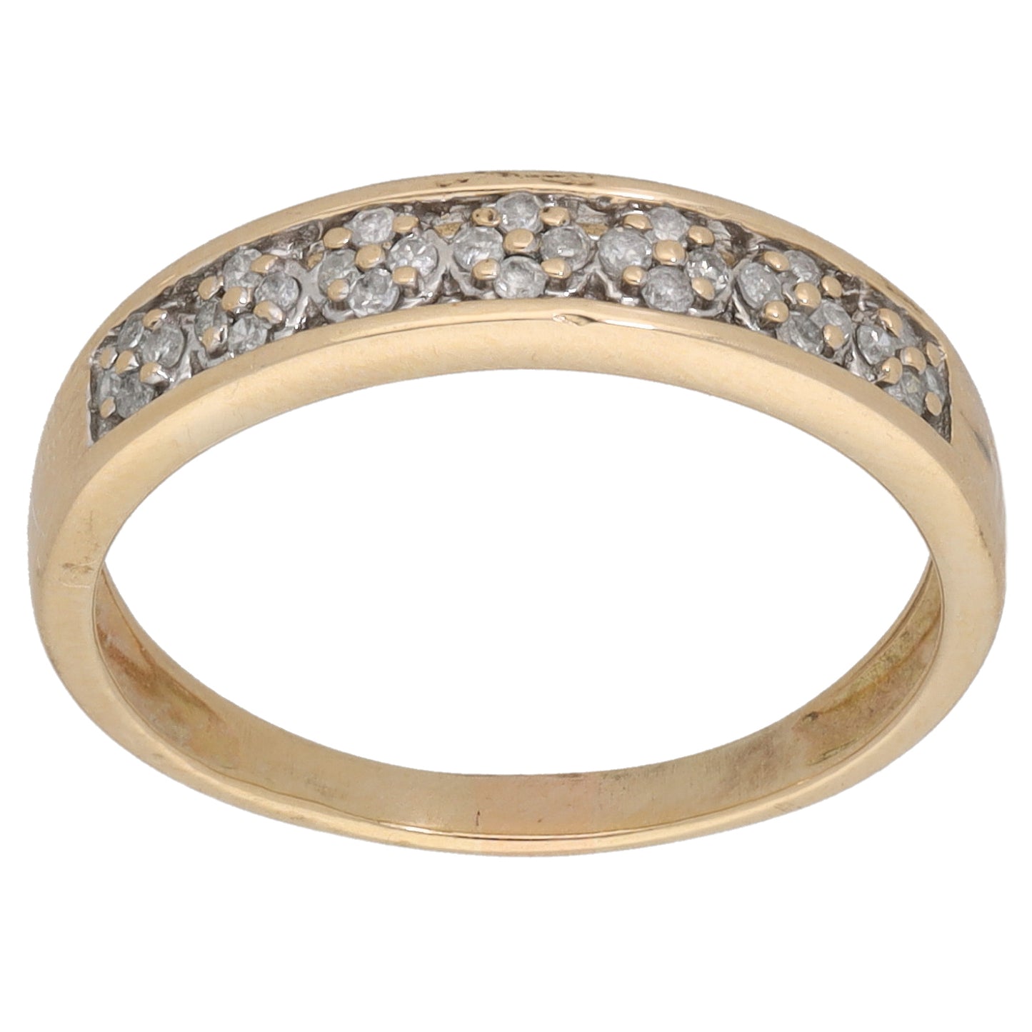 9ct Gold 0.14ct Diamond Half Eternity Ring Size N