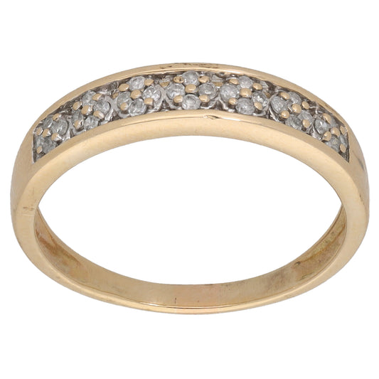 9ct Gold 0.14ct Diamond Half Eternity Ring Size N