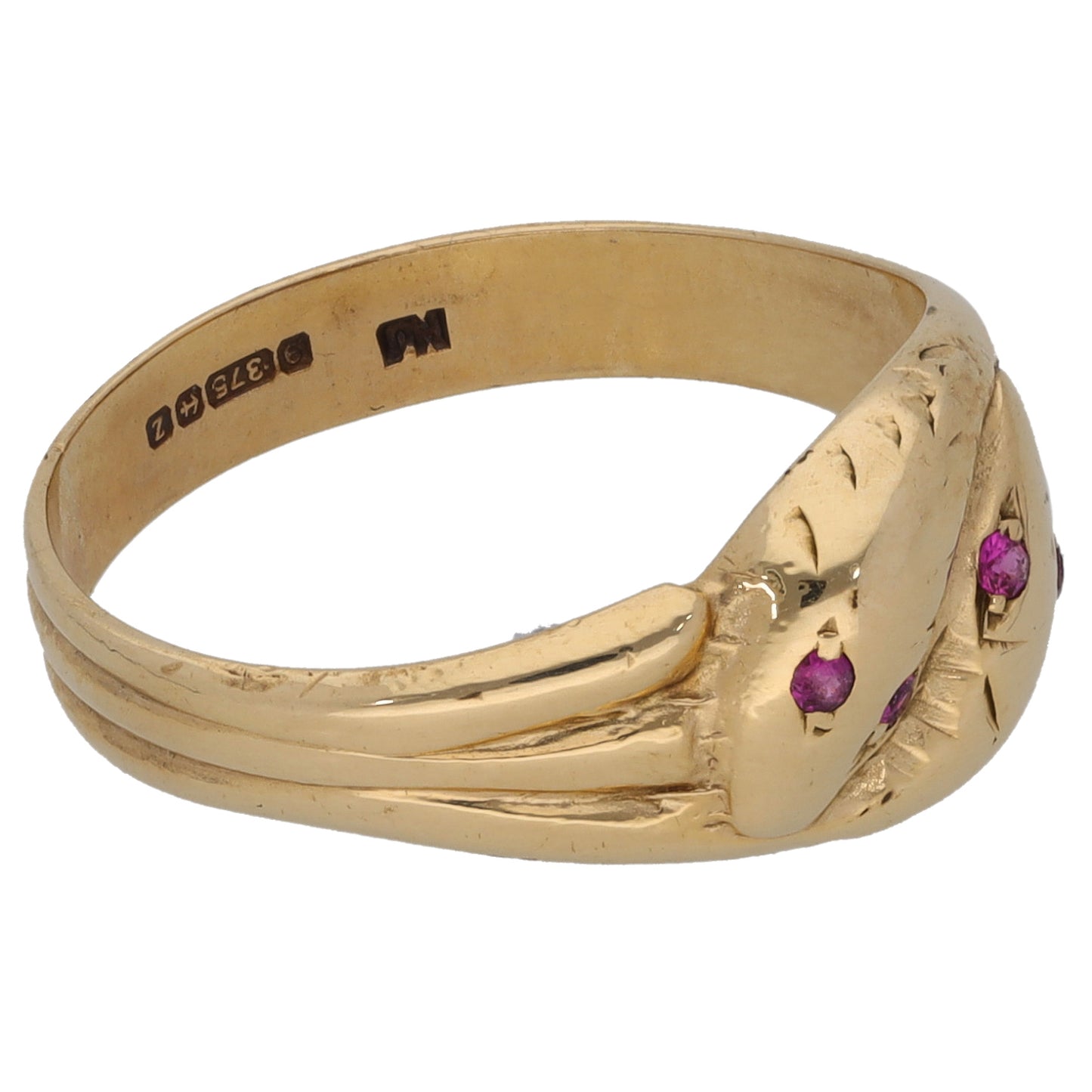 9ct Gold Ruby Snake Ring Size M