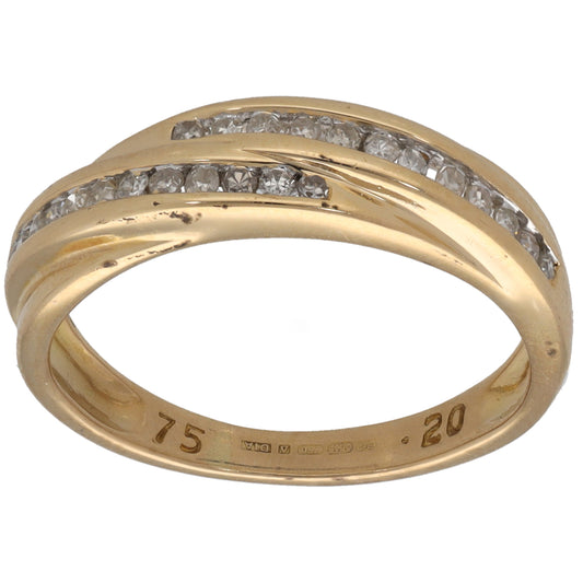 18ct Gold 0.20ct Diamond Half Eternity Ring Size K