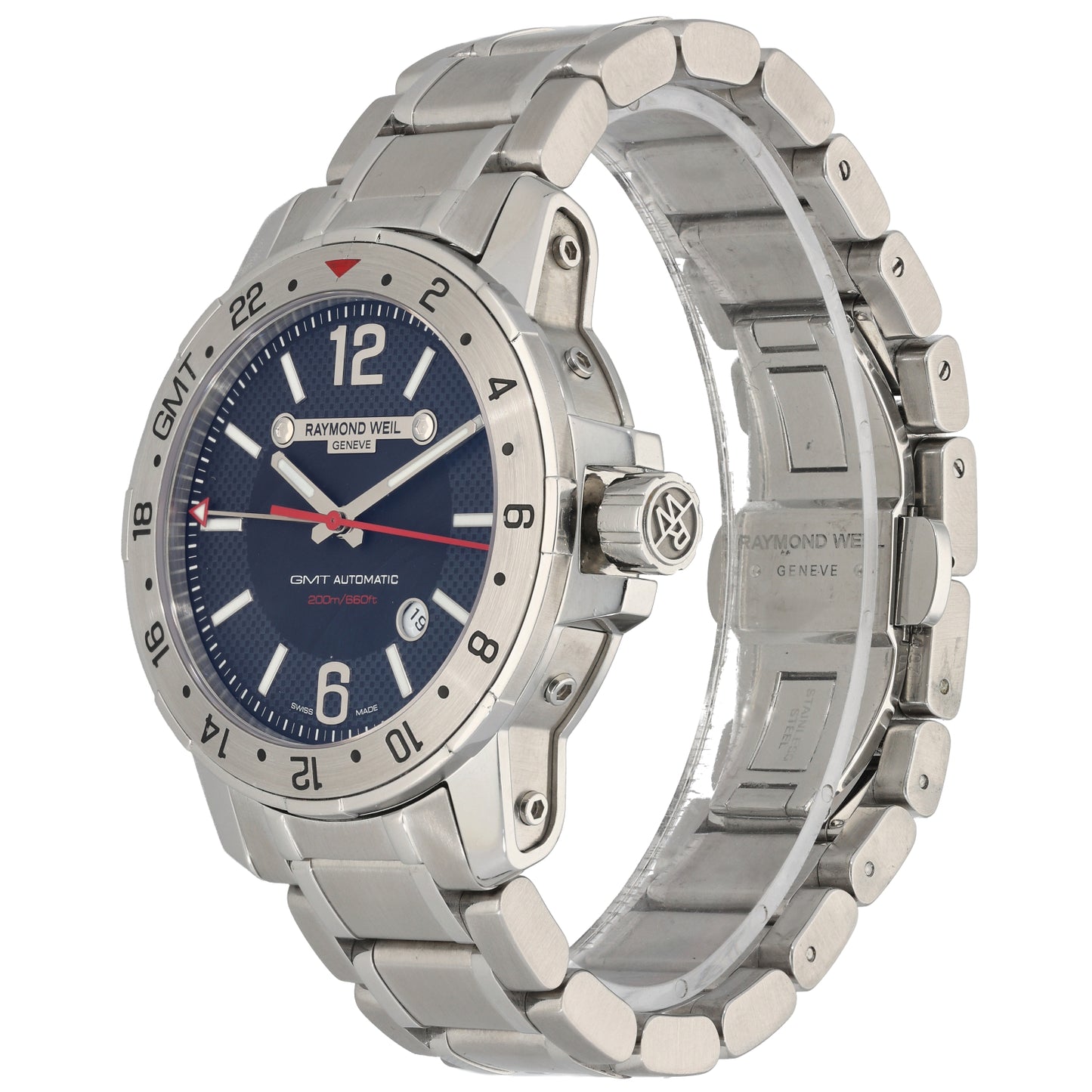 Raymond Weil Nabucco GMT 3800 44mm Stainless Steel Watch